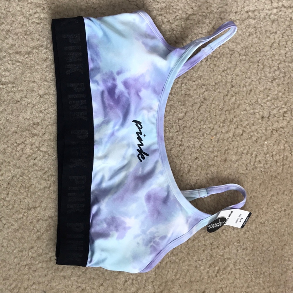 Tie dye PINK sports bra! Size medium, NWOT!